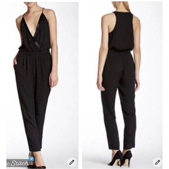 Diane Von Furstenberg Pants - Diane Von Furstenberg Shany Embellished Silk Jumpsuit Size 12